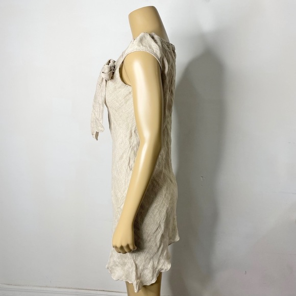 AB Nahlik Women’s Size 40 100% Len Asymmetric Hem Top Lagenlook - Picture 3 of 6